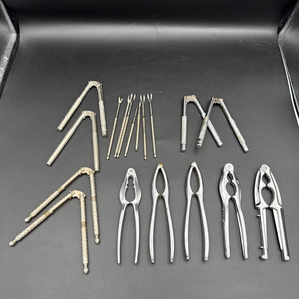 Lot Of Stainless Steel Nutcrackers And Picks Italy, Taiwan, HMO, Hong Kong